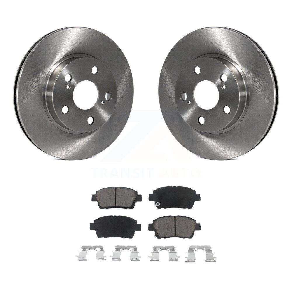 Disc Brake Rotors And Ceramic Pads Front Kit For 2004-2009 Toyota Prius