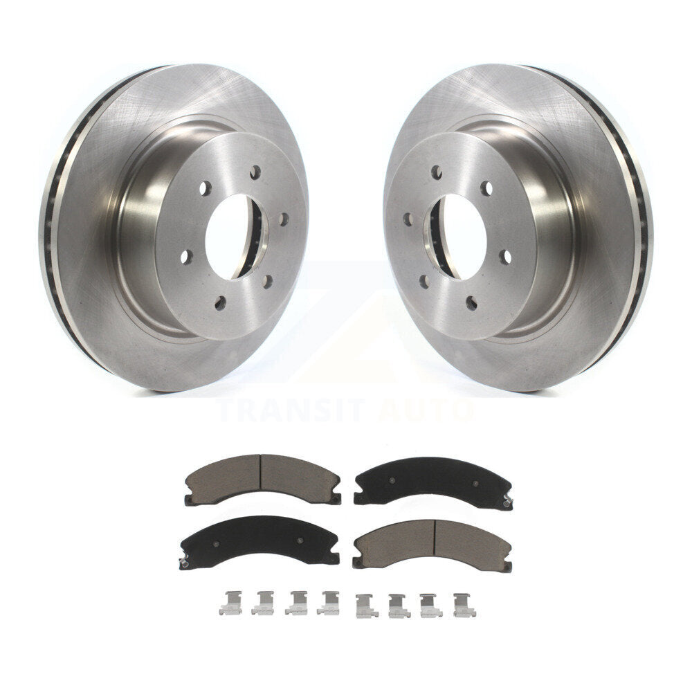 Disc Brake Rotors And Ceramic Pads Front Kit For 2016-2024 Nissan TITAN XD