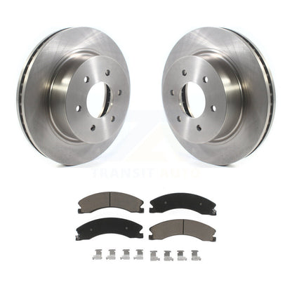 Disc Brake Rotors And Ceramic Pads Front Kit For 2016-2024 Nissan TITAN XD