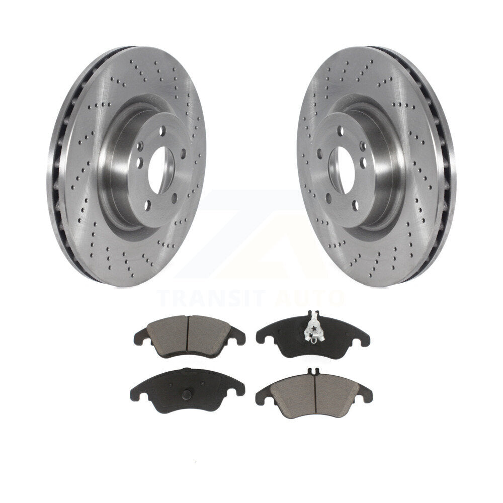 Disc Brake Rotors And Ceramic Pads Front Kit For Mercedes-Benz C250 E400 E550