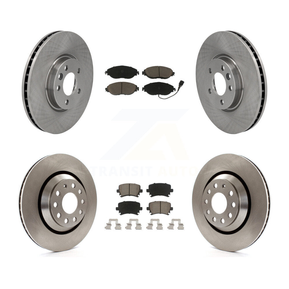 Disc Brake Rotors And Ceramic Pads Front Rear Kit For Volkswagen CC AWD