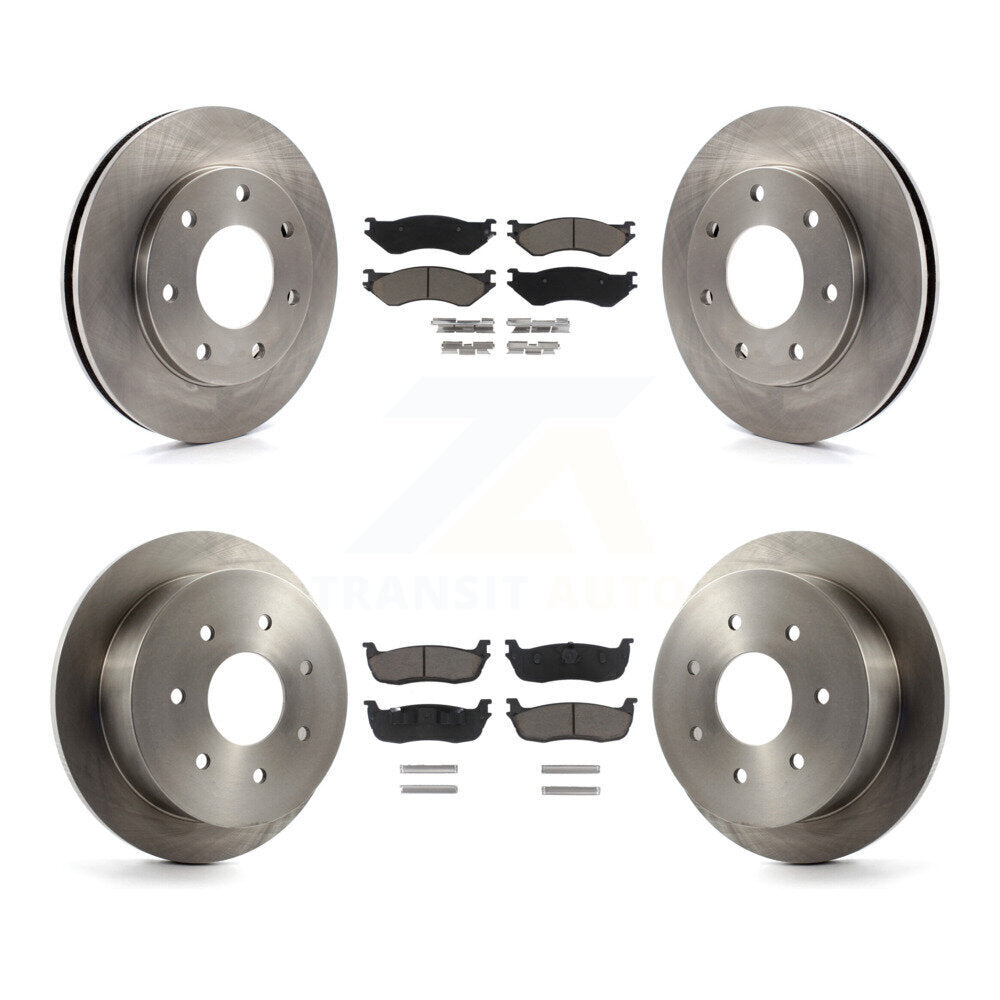 Disc Brake Rotors And Ceramic Pads Front Rear Kit For Ford F-150 F-250 HD 4WD