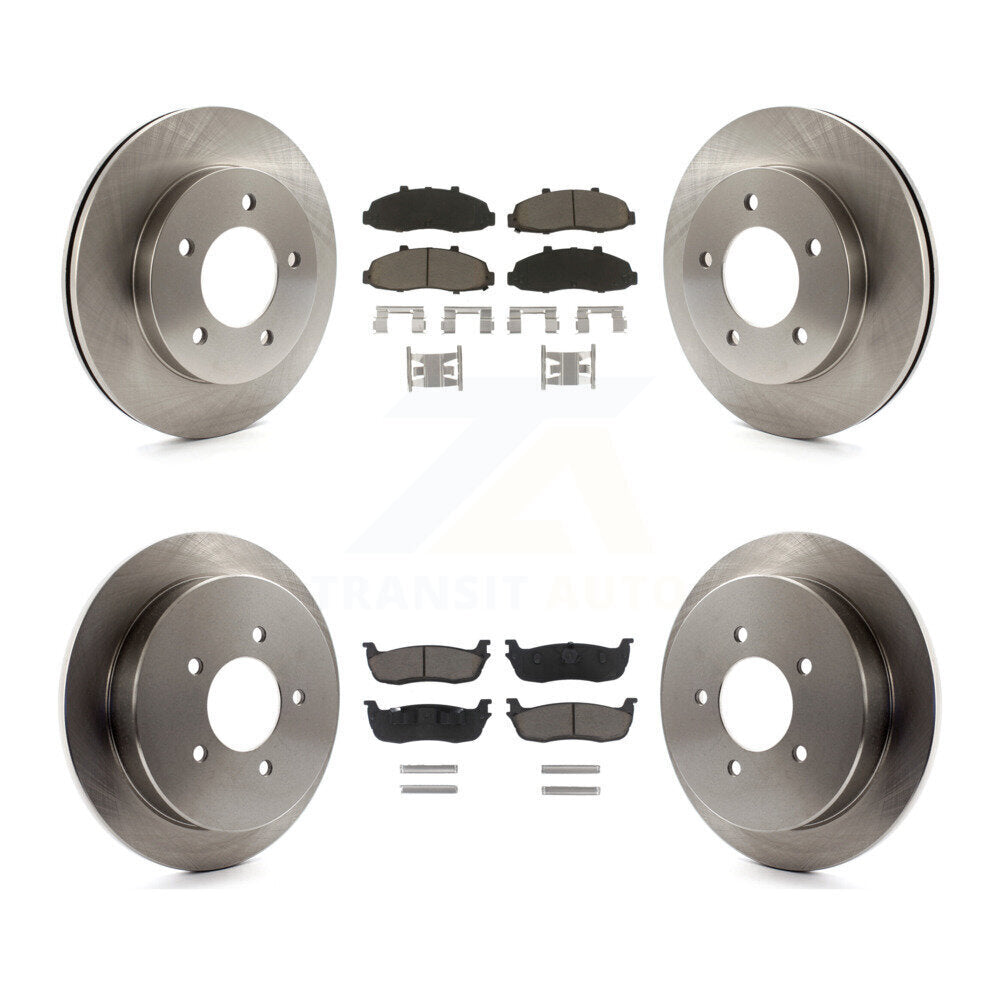 Disc Brake Rotors And Ceramic Pads Front Rear Kit For Ford F-150 4WD