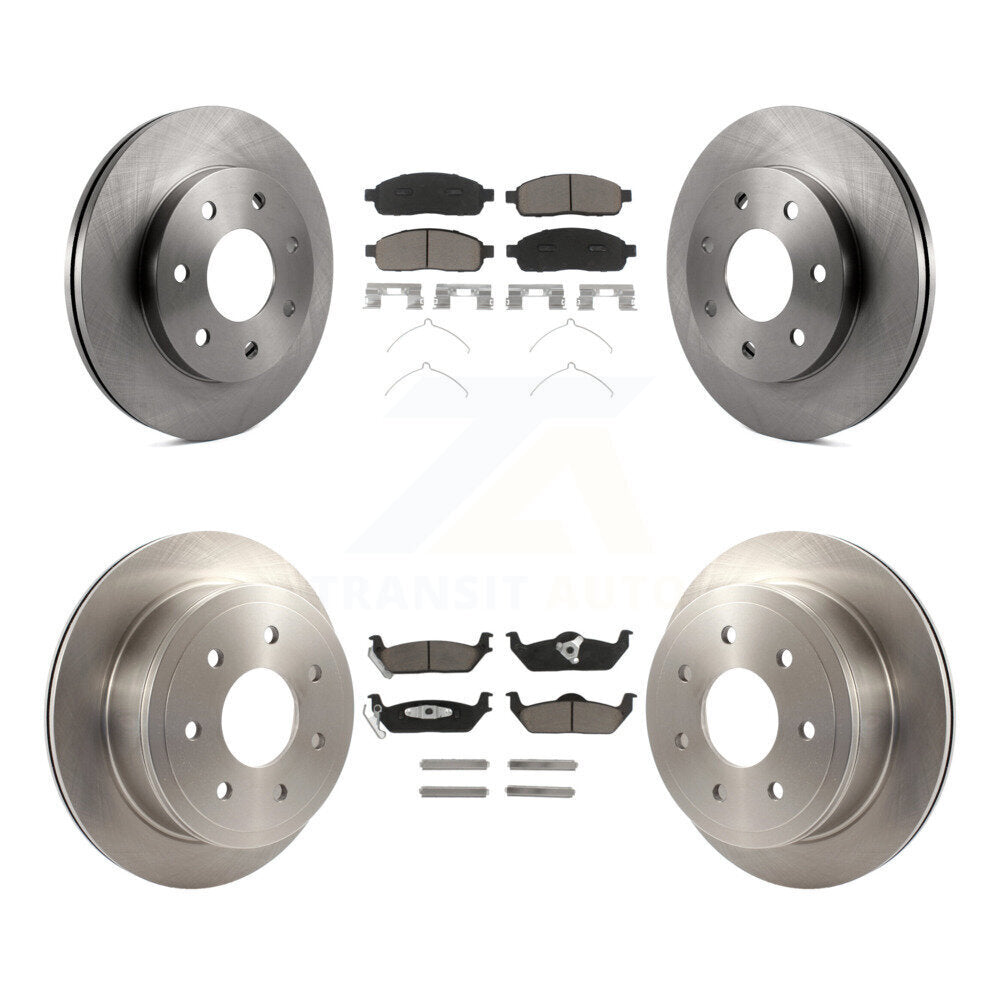 Disc Brake Rotor & Ceramic Pad Front Rear Kit For Ford F-150 Lincoln Mark LT 4WD