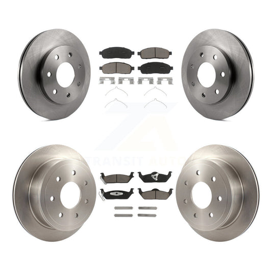Disc Brake Rotor & Ceramic Pad Front Rear Kit For Ford F-150 Lincoln Mark LT 4WD
