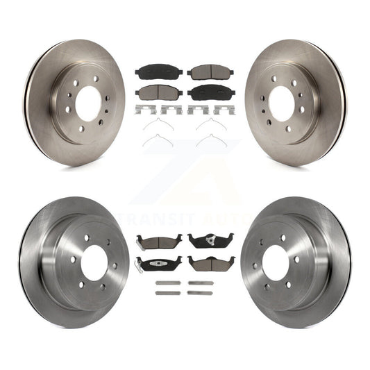 Brake Rotor And Ceramic Pad Front Rear Kit For 2009 Ford F-150 With 6 Lug Wheels