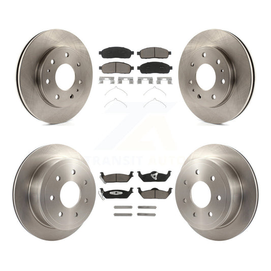 Brake Rotor And Ceramic Pad Front Rear Kit For 2009 Ford F-150 With 7 Lug Wheels