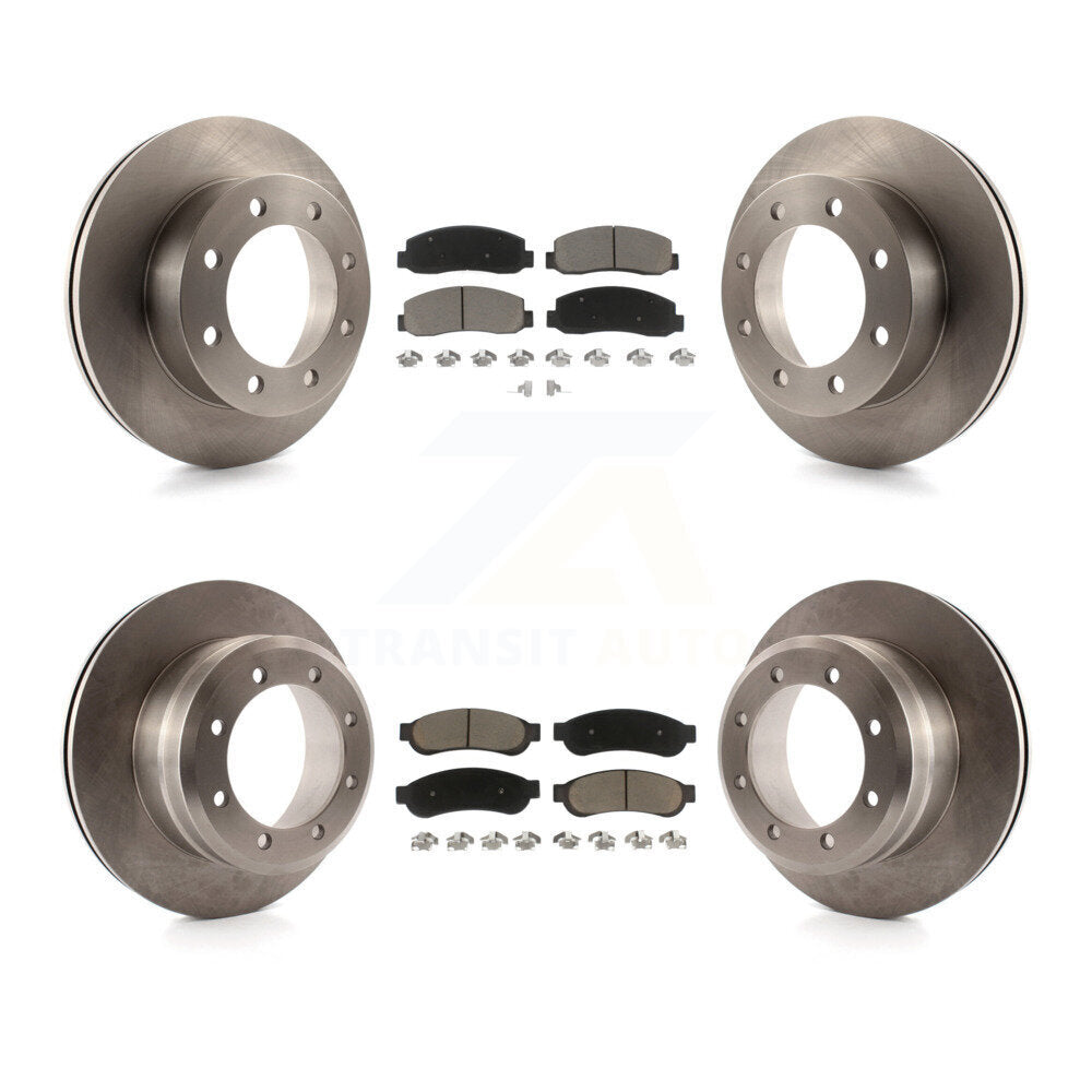 Disc Brake Rotors And Ceramic Pad Front Rear Kit For Ford F-350 Super Duty F-450