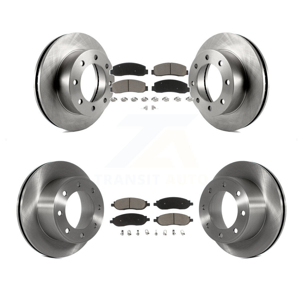 Disc Brake Rotors And Ceramic Pad Front Rear Kit For Ford F-350 Super Duty F-250