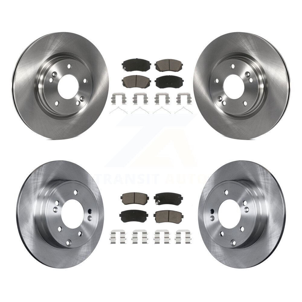 Disc Brake Rotor & Ceramic Pad Front Rear Kit For 2016 Hyundai Sonata GAS engine