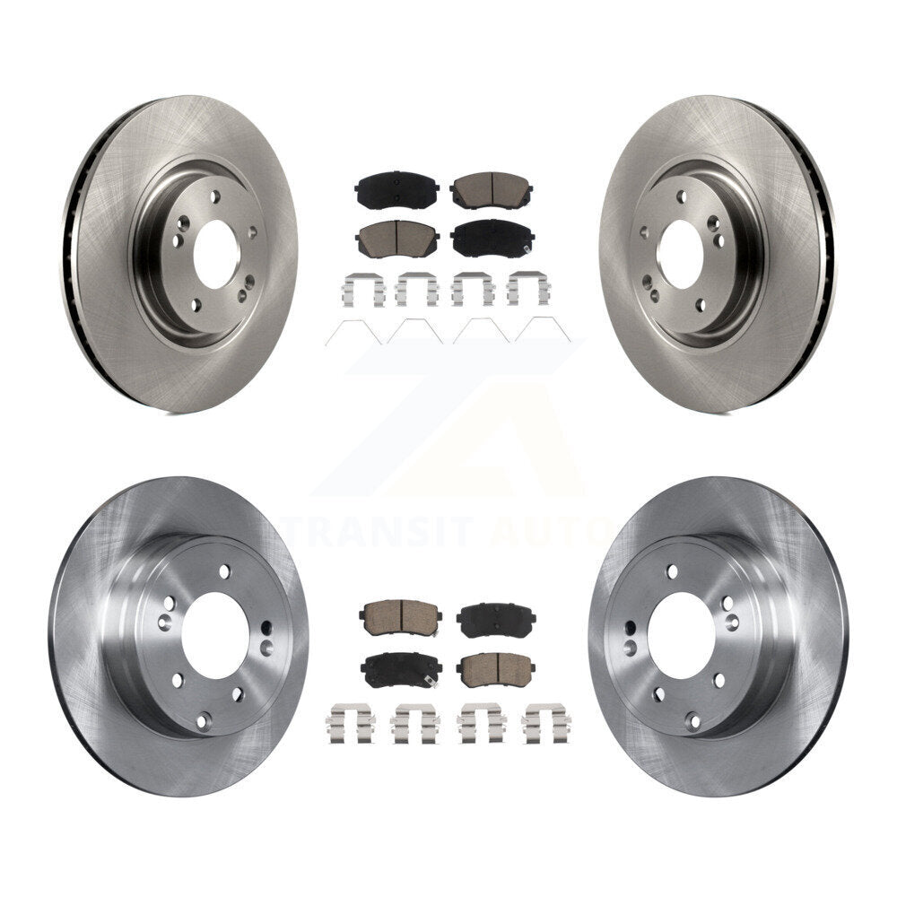 Brake Rotors Ceramic Pad Front Rear Kit For Kia Optima With Manual Parking