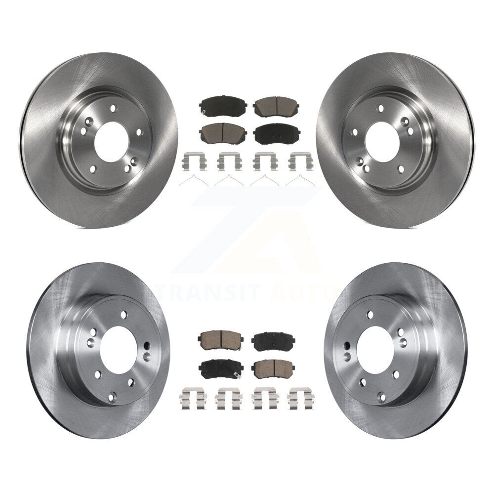 Brake Rotors Ceramic Pad Front Rear Kit For Kia Optima With Manual Parking