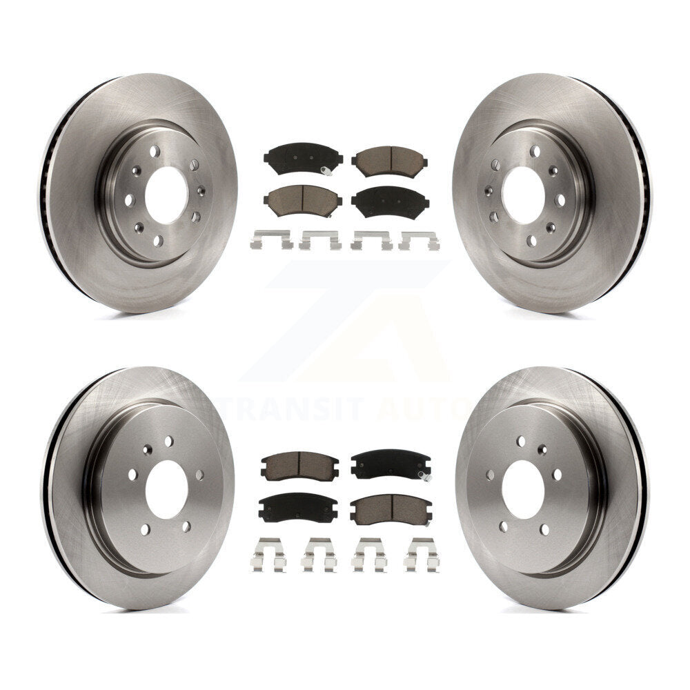 Brake Rotor Ceramic Pad Front Rear Kit For 03 Cadillac Seville With Vented