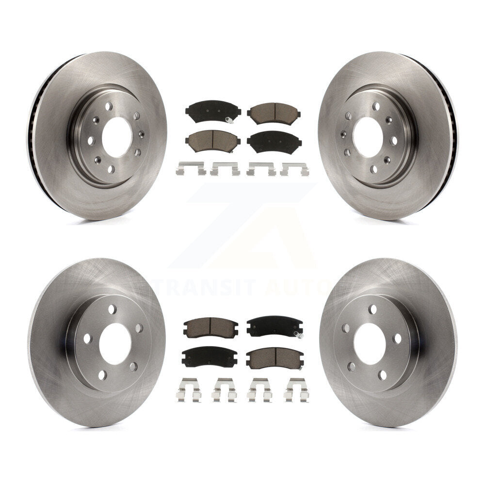 Brake Rotor And Ceramic Pad Front Rear Kit For Cadillac Seville With Solid