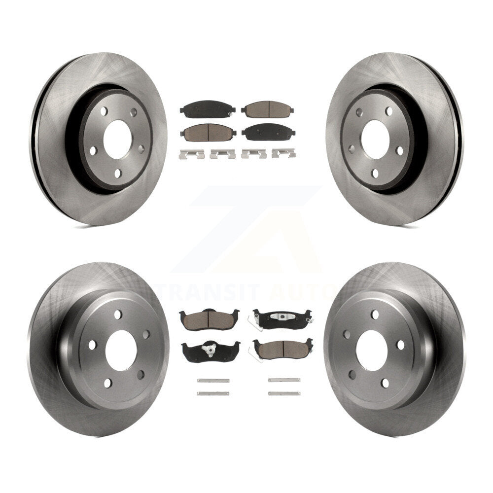 Disc Brake Rotors & Ceramic Pad Front Rear Kit For Jeep Grand Cherokee Commander