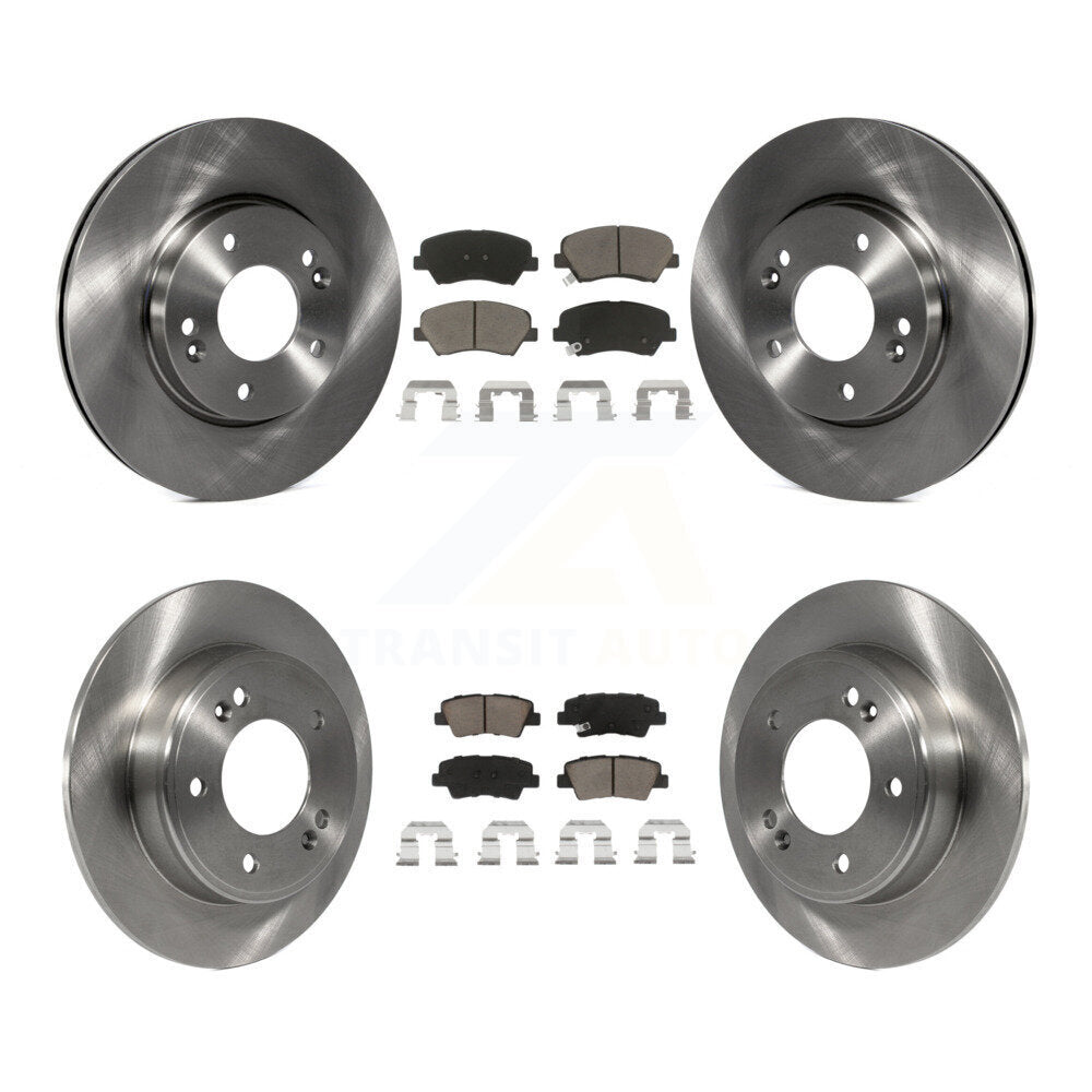 Brake Rotor Ceramic Pad Front Rear Kit For Hyundai Elantra GT Kia Forte Veloster