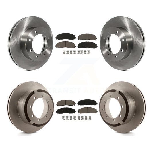 Brake Rotor And Ceramic Pad Front Rear Kit For Ford F-350 Super Duty F-250 F-450