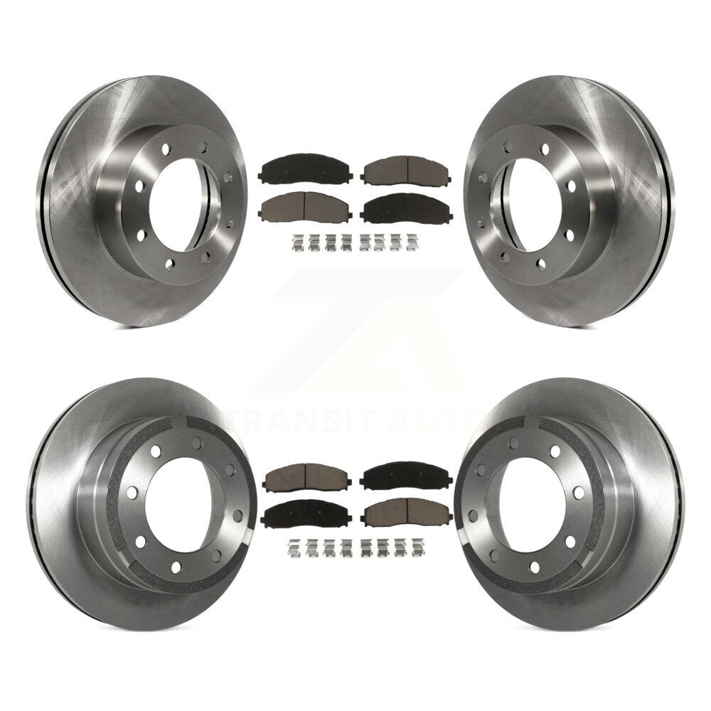 Disc Brake Rotors Ceramic Pad Front Rear Kit For Ford F-250 Super Duty F-350 4WD