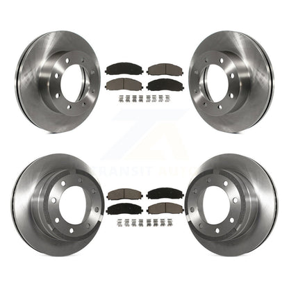 Disc Brake Rotors Ceramic Pad Front Rear Kit For Ford F-250 Super Duty F-350 4WD