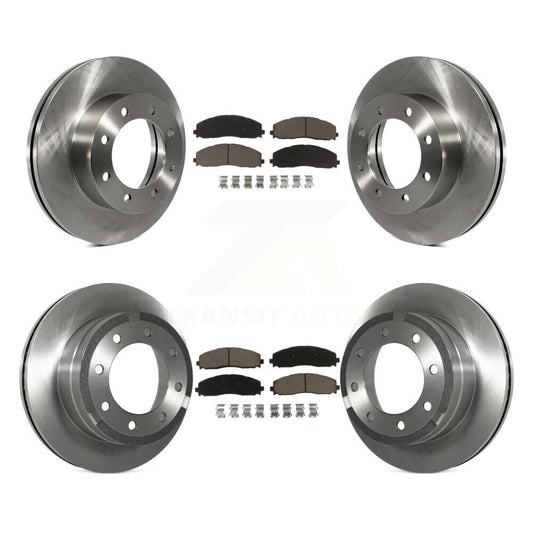 Disc Brake Rotors Ceramic Pad Front Rear Kit For Ford F-250 Super Duty F-350 4WD