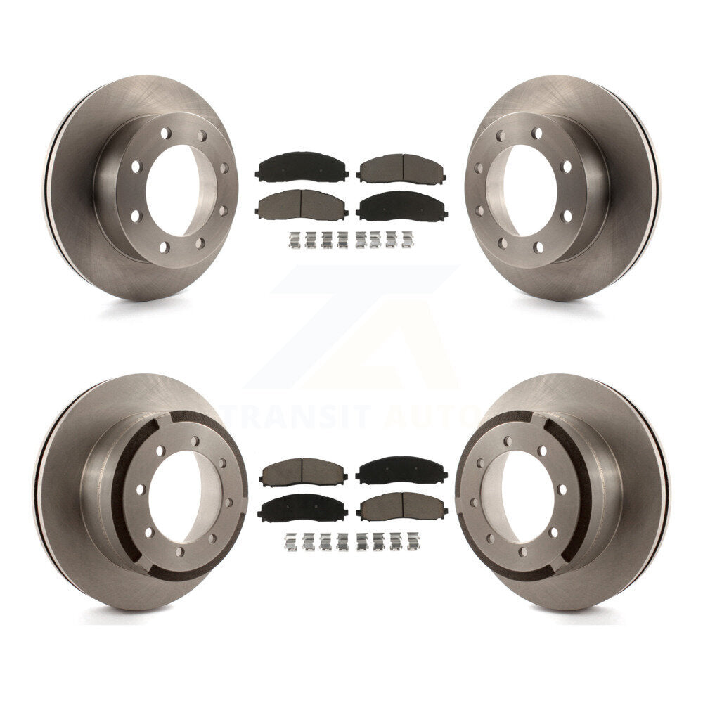 Disc Brake Rotor & Ceramic Pad Front Rear Kit For 2013 Ford F-350 Super Duty 4WD