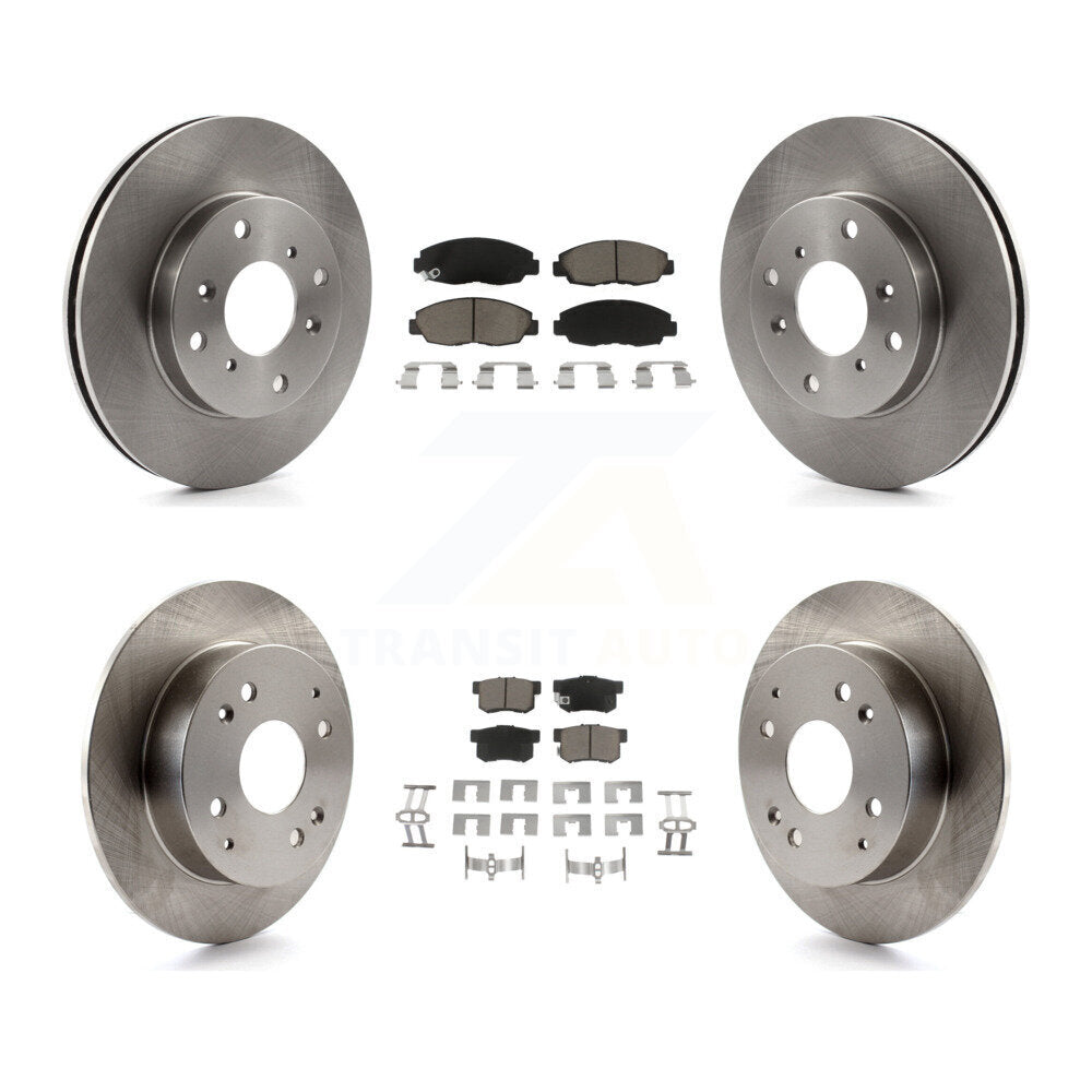 Brake Rotors & Ceramic Pad Front Rear Kit For 98-02 Honda Accord Sedan with 2.3L