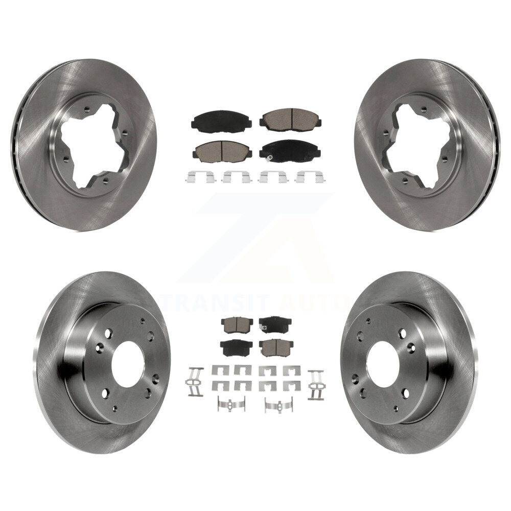 Disc Brake Rotors And Ceramic Pads Front Rear Kit For Honda Accord Acura CL