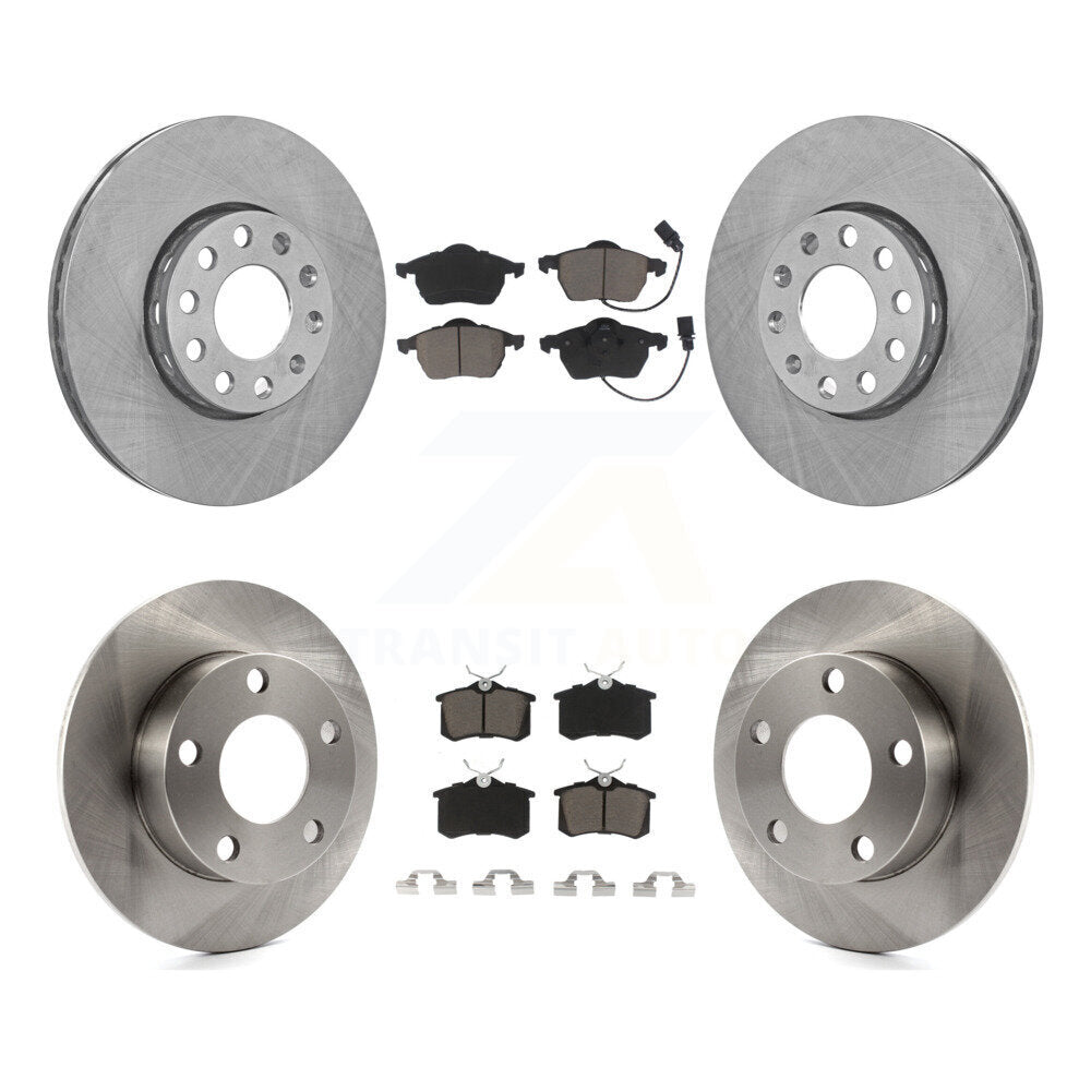 Disc Brake Rotors And Ceramic Pads Front Rear Kit For Volkswagen Passat Audi A4