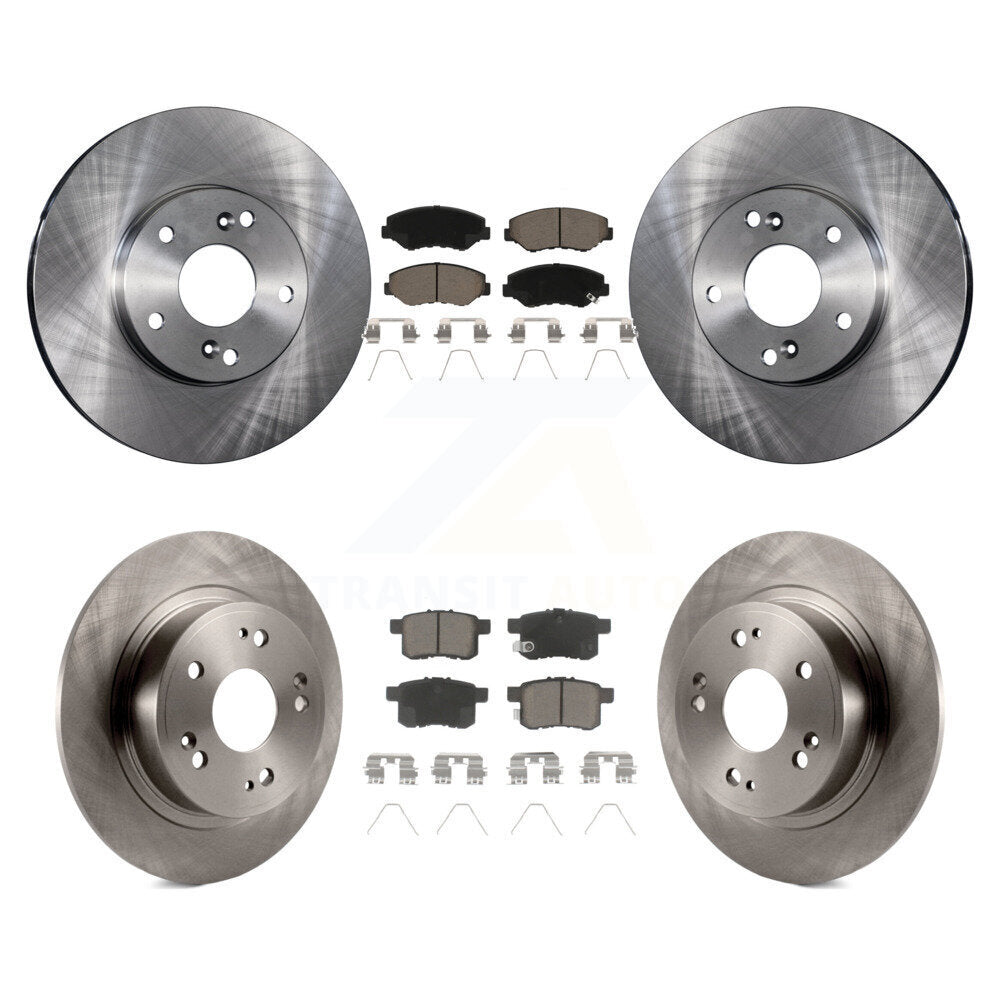 Disc Brake Rotors And Ceramic Pads Front Rear Kit For Honda Accord