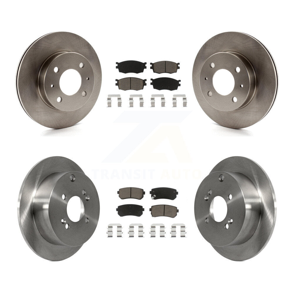 Disc Brake Rotors & Ceramic Pad Front Rear Kit For 2006 Hyundai Accent Hatchback