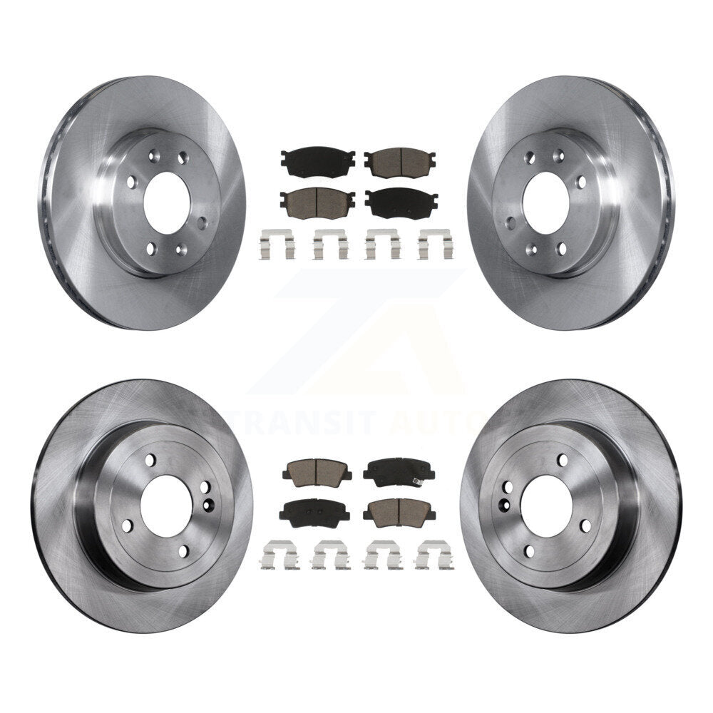 Disc Brake Rotors And Ceramic Pads Front Rear Kit For 2011 Hyundai Accent