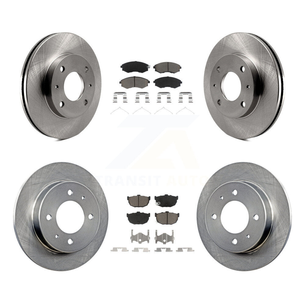 Disc Brake Rotors And Ceramic Pads Front Rear Kit For Hyundai Tiburon Elantra