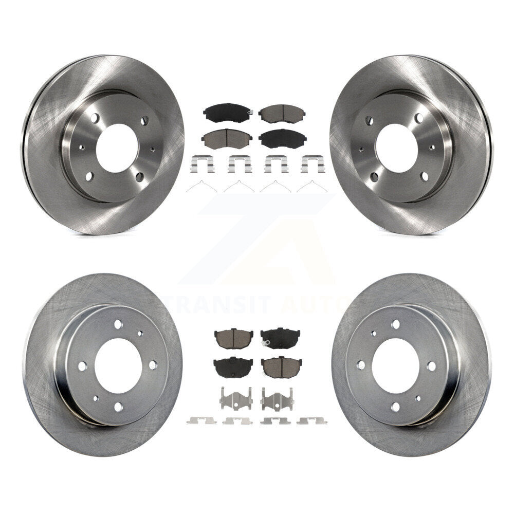 Disc Brake Rotors And Ceramic Pads Front Rear Kit For Hyundai Elantra