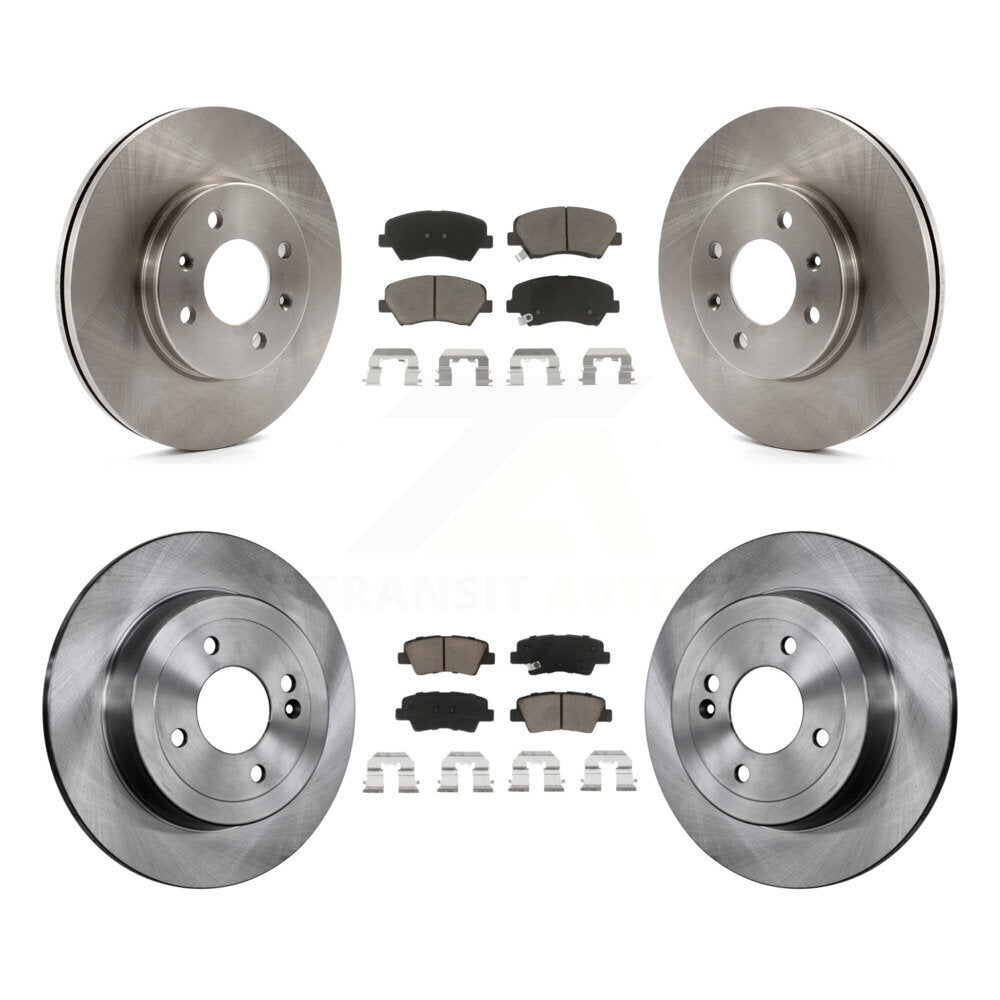 Disc Brake Rotors And Ceramic Pads Front Rear Kit For Hyundai Accent Kia Rio