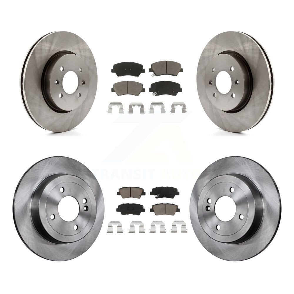 Disc Brake Rotors And Ceramic Pads Front Rear Kit For Kia Rio
