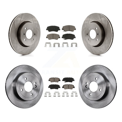 Disc Brake Rotors And Ceramic Pads Front Rear Kit For Kia Rio