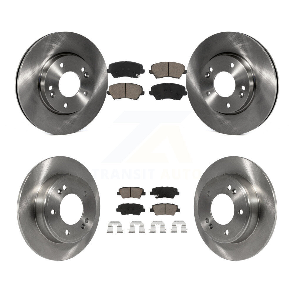 Brake Rotor & Ceramic Pad Front Rear Kit For Kia Forte Hyundai Elantra GT Forte5