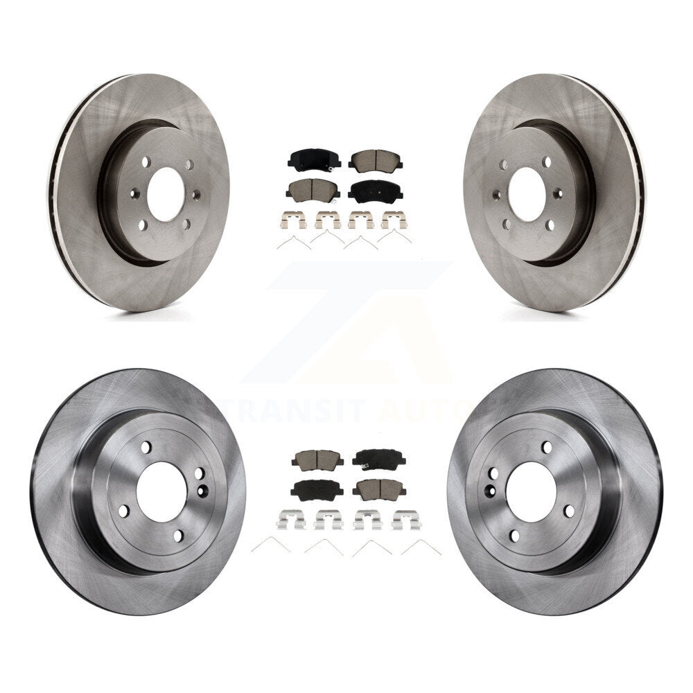 Disc Brake Rotors And Ceramic Pads Front Rear Kit For Kia Rio Hyundai Accent