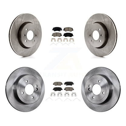 Disc Brake Rotors And Ceramic Pads Front Rear Kit For Kia Rio Hyundai Accent