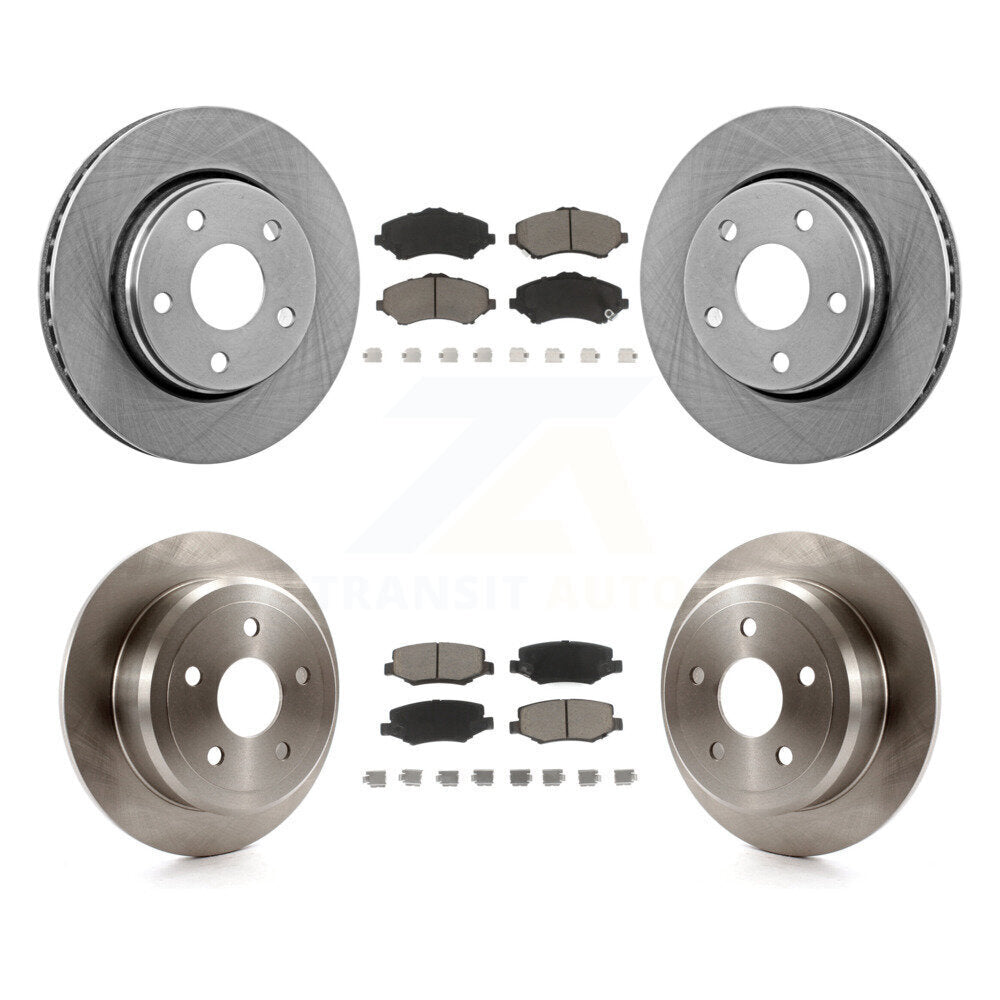 Disc Brake Rotors And Ceramic Pads Front Rear Kit For Jeep Wrangler