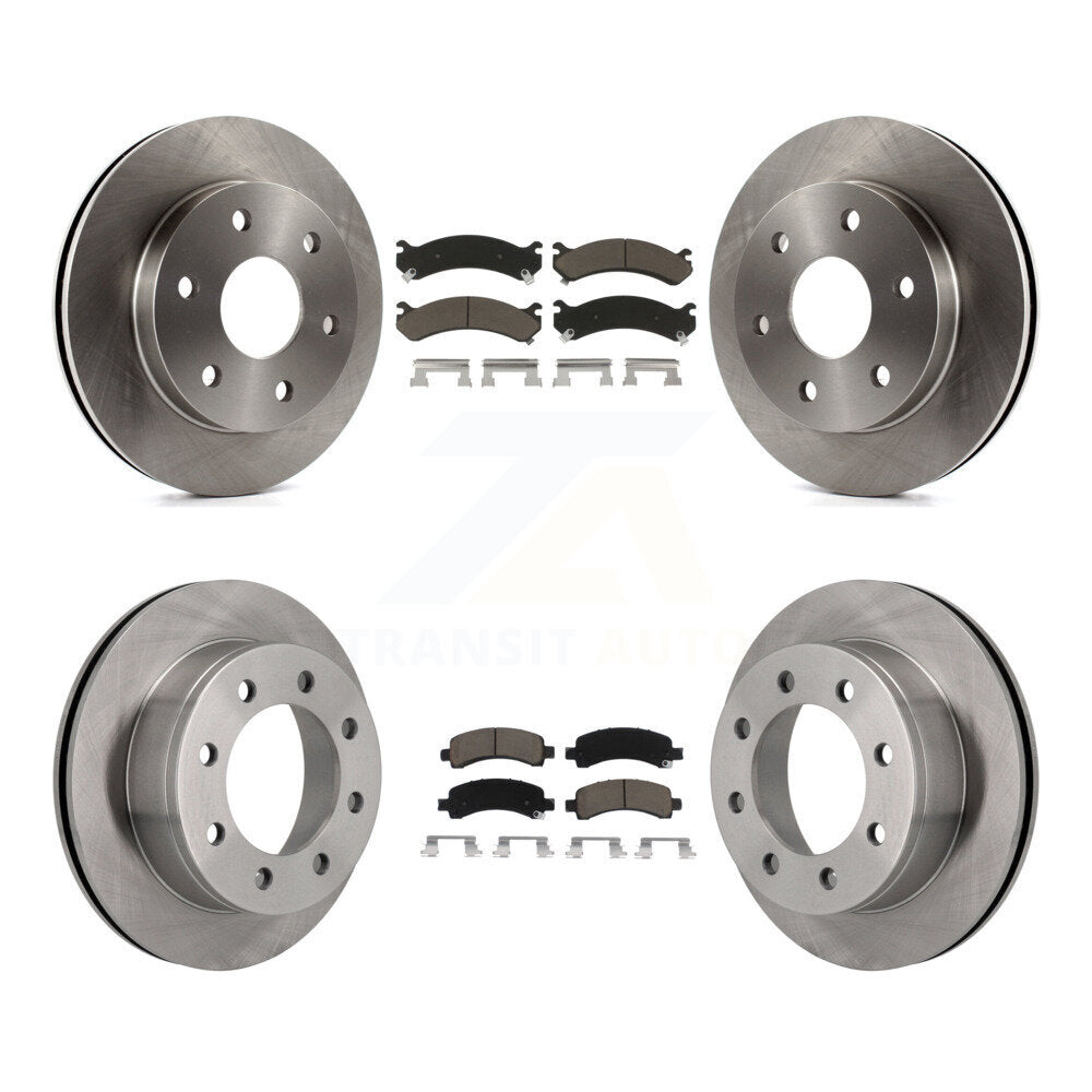 Brake Rotor And Ceramic Pad Front Rear Kit For Chevrolet Express 2500 GMC Savana