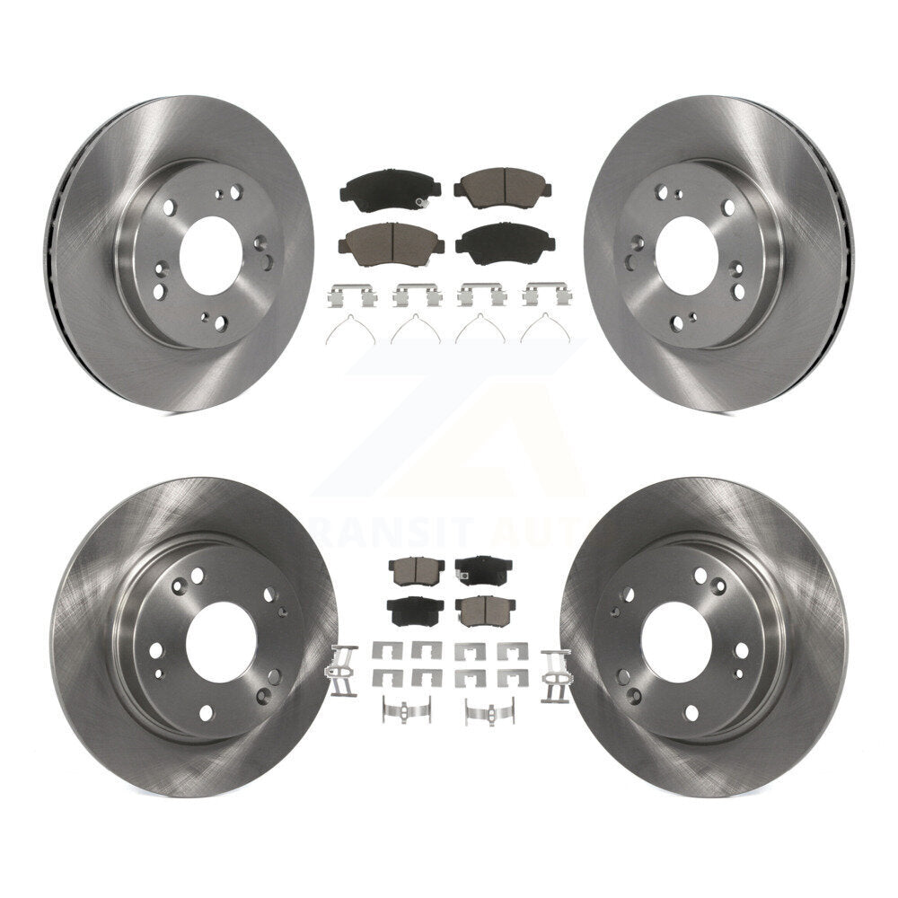 Disc Brake Rotors And Ceramic Pads Front Rear Kit For Honda Civic