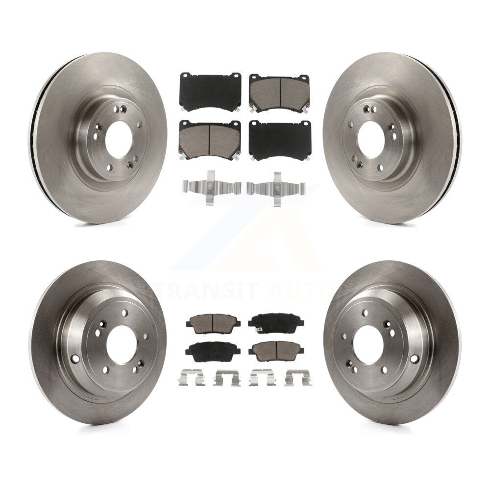 Disc Brake Rotors And Ceramic Pads Front Rear Kit For Hyundai Genesis