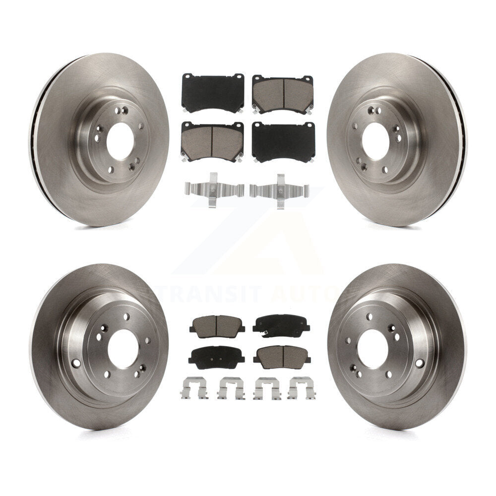 Disc Brake Rotors And Ceramic Pads Front Rear Kit For Hyundai Genesis 4.6L