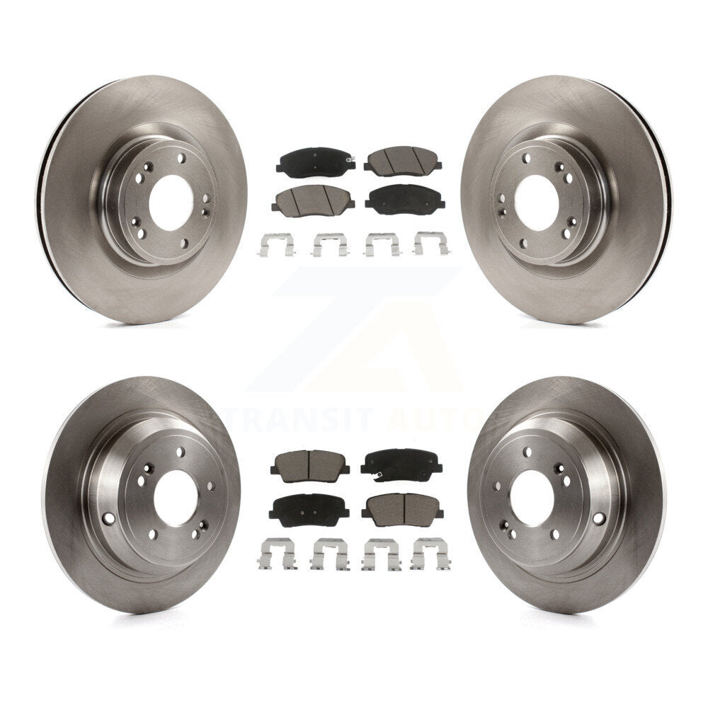 Disc Brake Rotors And Ceramic Pads Front Rear Kit For Hyundai Genesis 3.8L