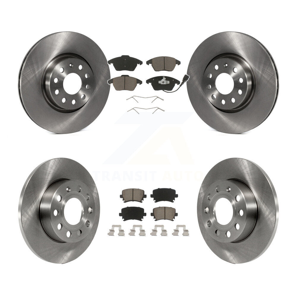 Brake Rotor And Ceramic Pad Front Rear Kit For Volkswagen Rabbit Audi A3 Quattro