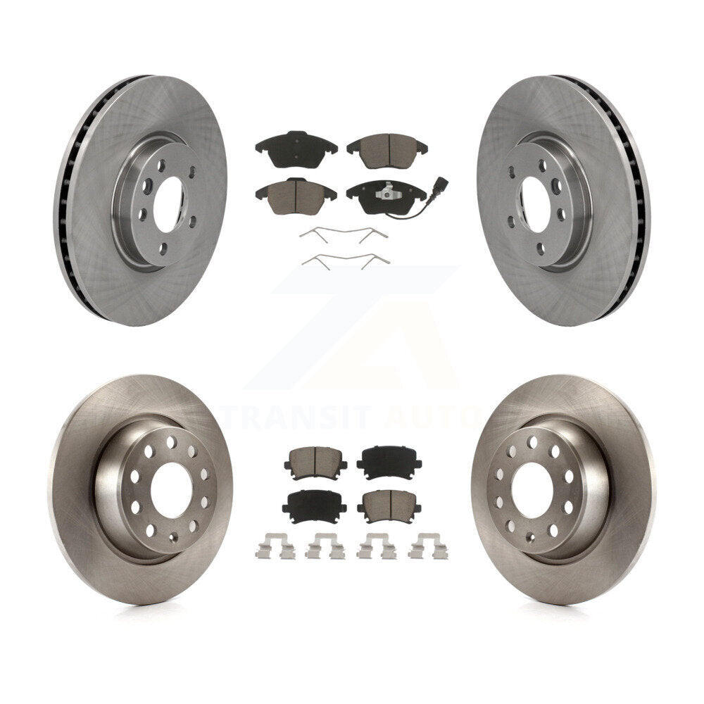 Disc Brake Rotors And Ceramic Pads Front Rear Kit For Volkswagen CC