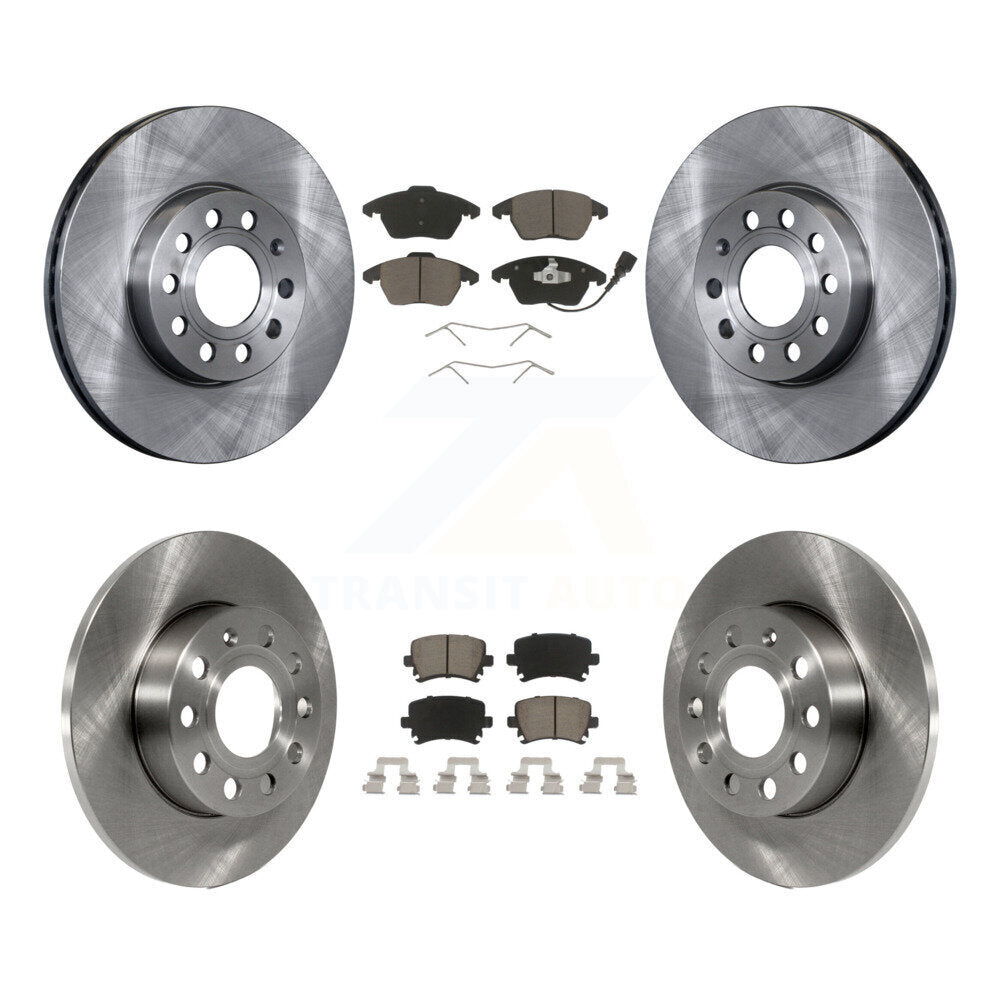Disc Brake Rotors And Ceramic Pads Front Rear Kit For Volkswagen Rabbit