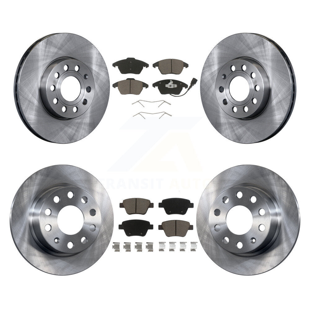 Brake Rotors Ceramic Pad Front Rear Kit For 2017-2018 Volkswagen Jetta 1.8L/1.4L