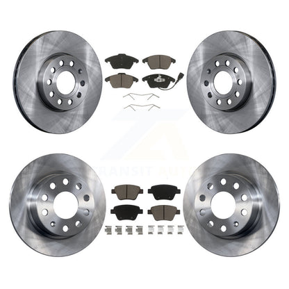 Brake Rotors Ceramic Pad Front Rear Kit For 2017-2018 Volkswagen Jetta 1.8L/1.4L